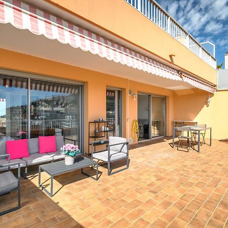 'L'Alicante Proche' Gare, Terrasse, Vue Mer 芒通 外观 照片