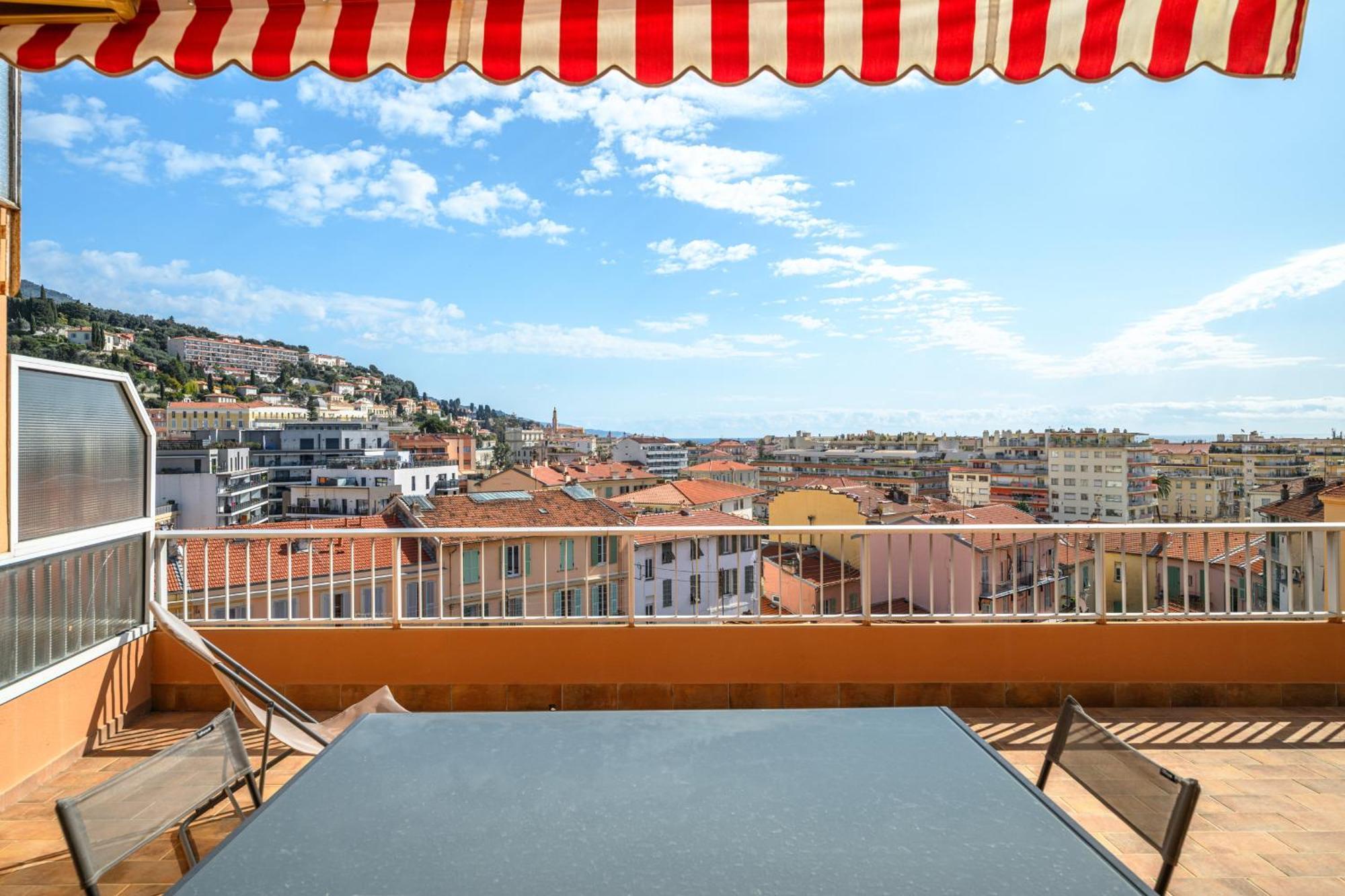 'L'Alicante Proche' Gare, Terrasse, Vue Mer 芒通 外观 照片