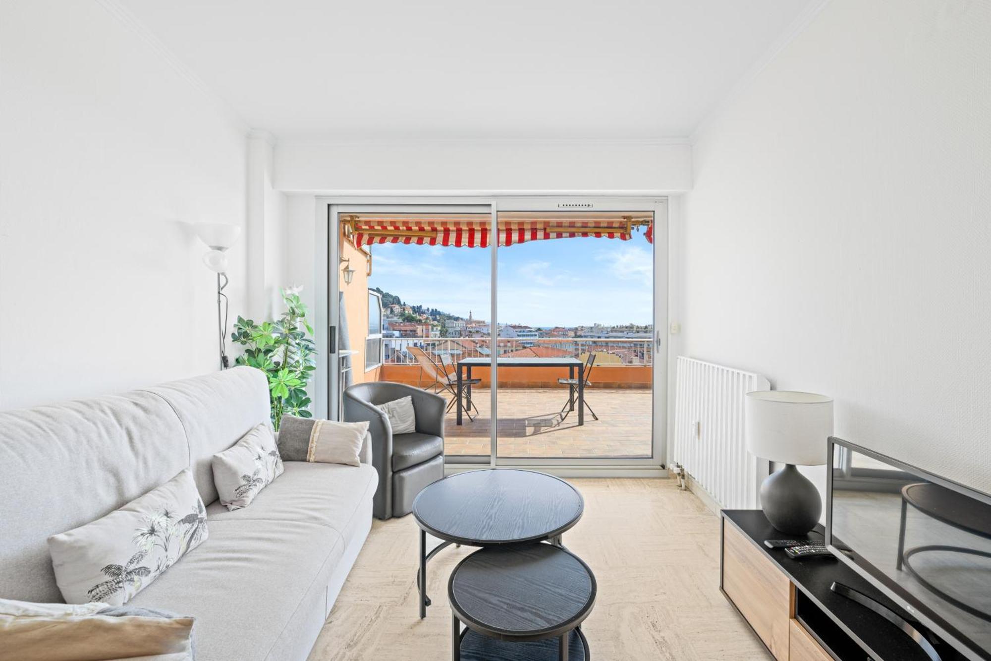 'L'Alicante Proche' Gare, Terrasse, Vue Mer 芒通 外观 照片