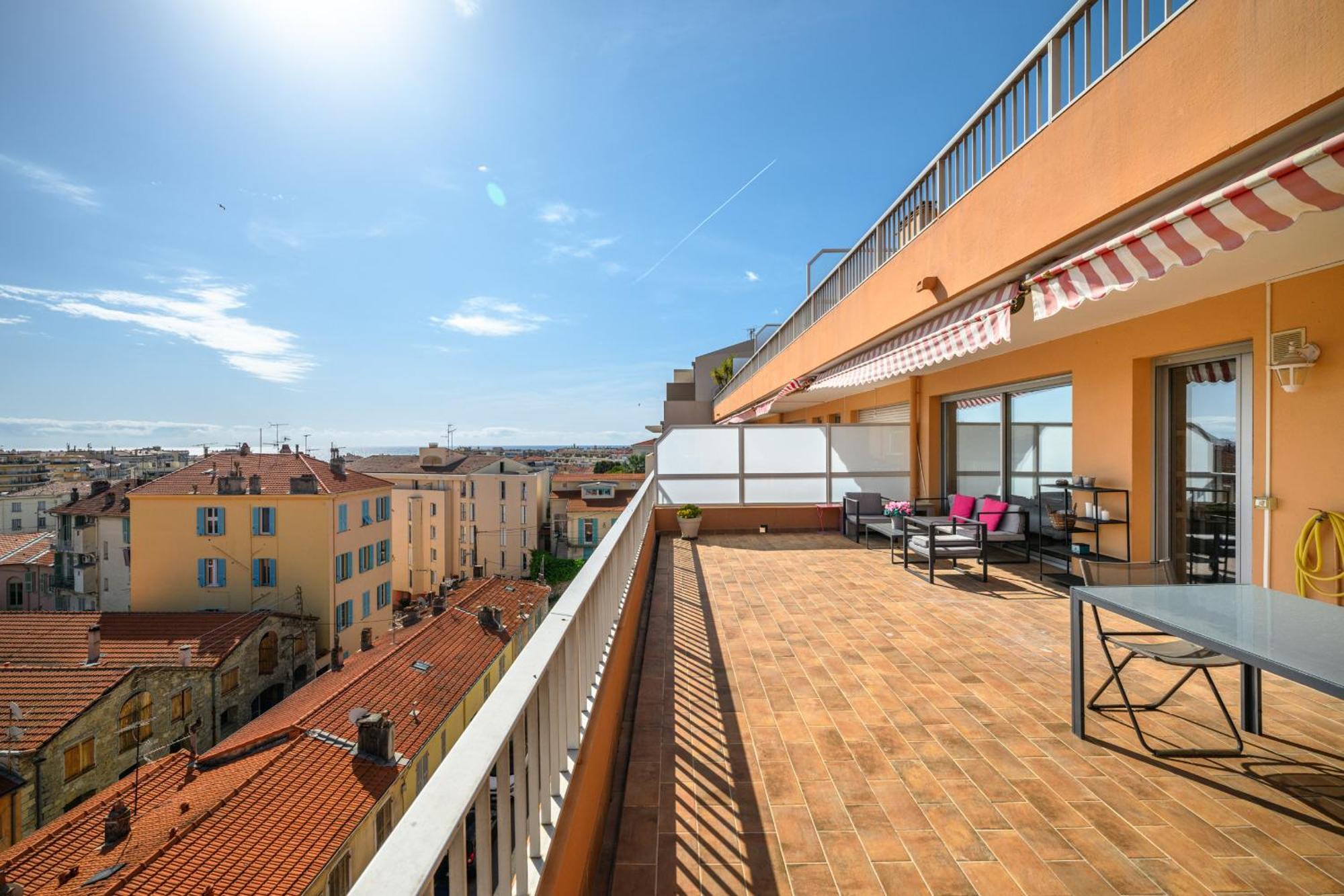 'L'Alicante Proche' Gare, Terrasse, Vue Mer 芒通 外观 照片
