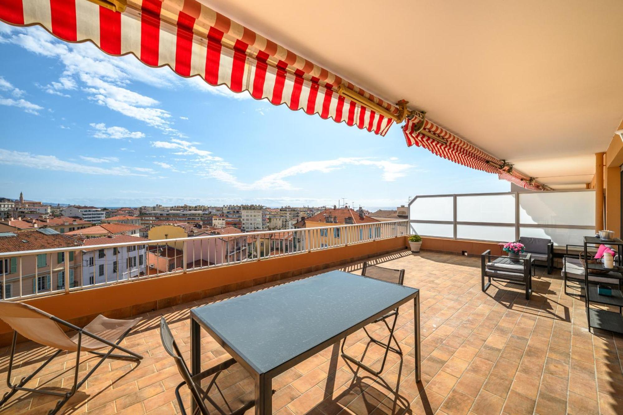 'L'Alicante Proche' Gare, Terrasse, Vue Mer 芒通 外观 照片